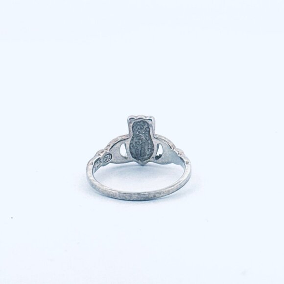 Estate Sterling Silver 925 Claddagh Ring Heart & Crown Design, Size 7, 2.5g - Picture 3 of 9